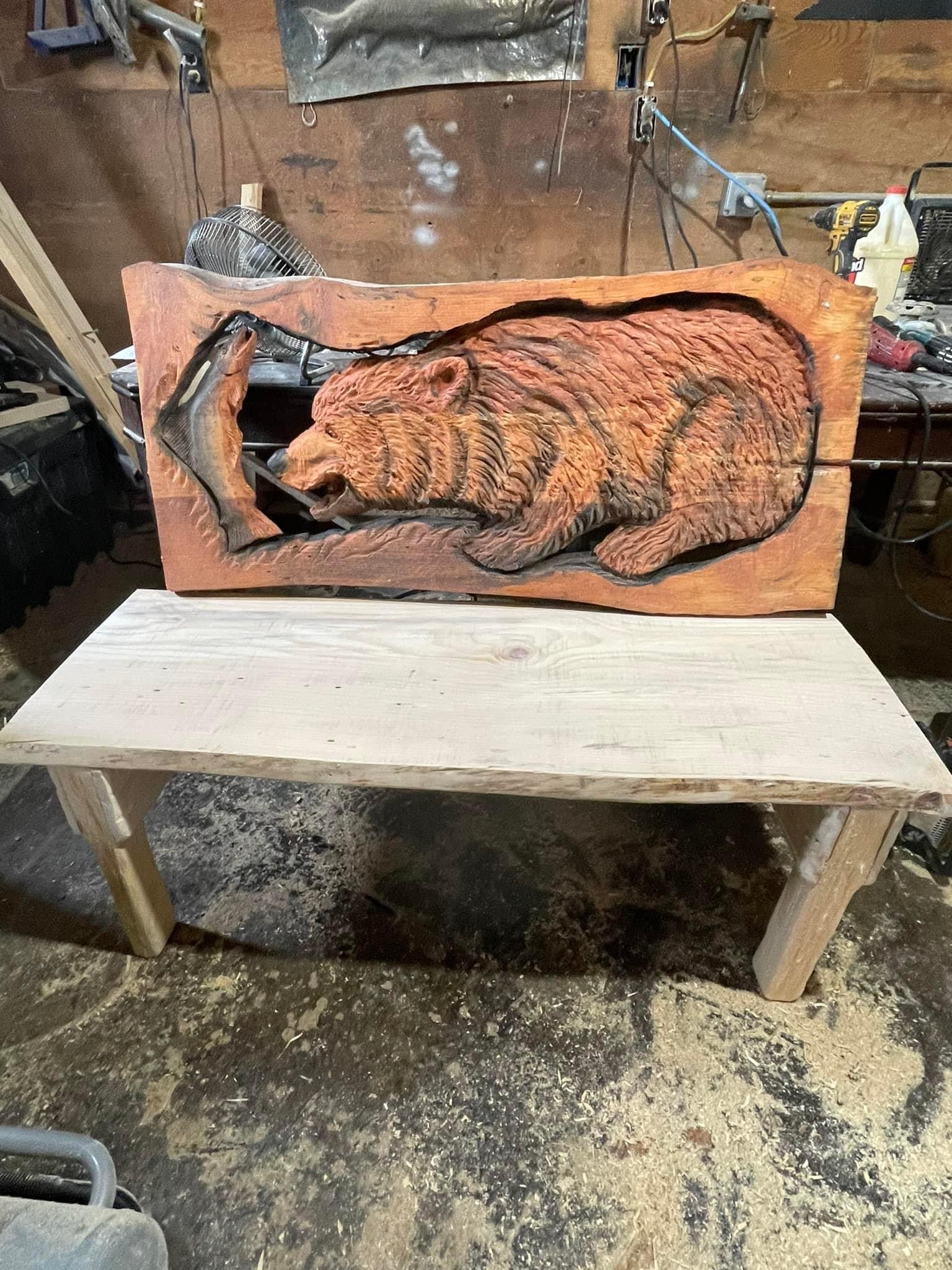 Wooden Bear Carving